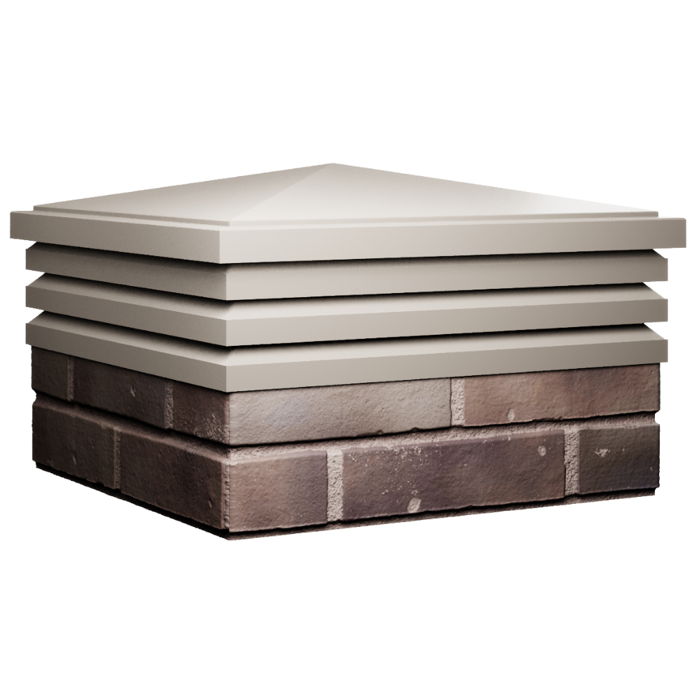 Колпак Zking Бона ХайТек Бежевый на столб 2х2 кирпича (513х513мм) в Саратове фото