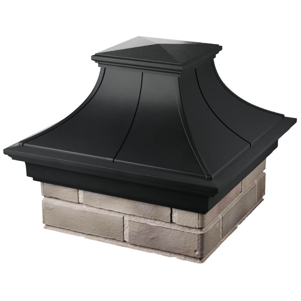 Колпак Zking Монблан Премиум Черный на столб 1.5х1.5 кирпича (385х385мм) в Саратове фото