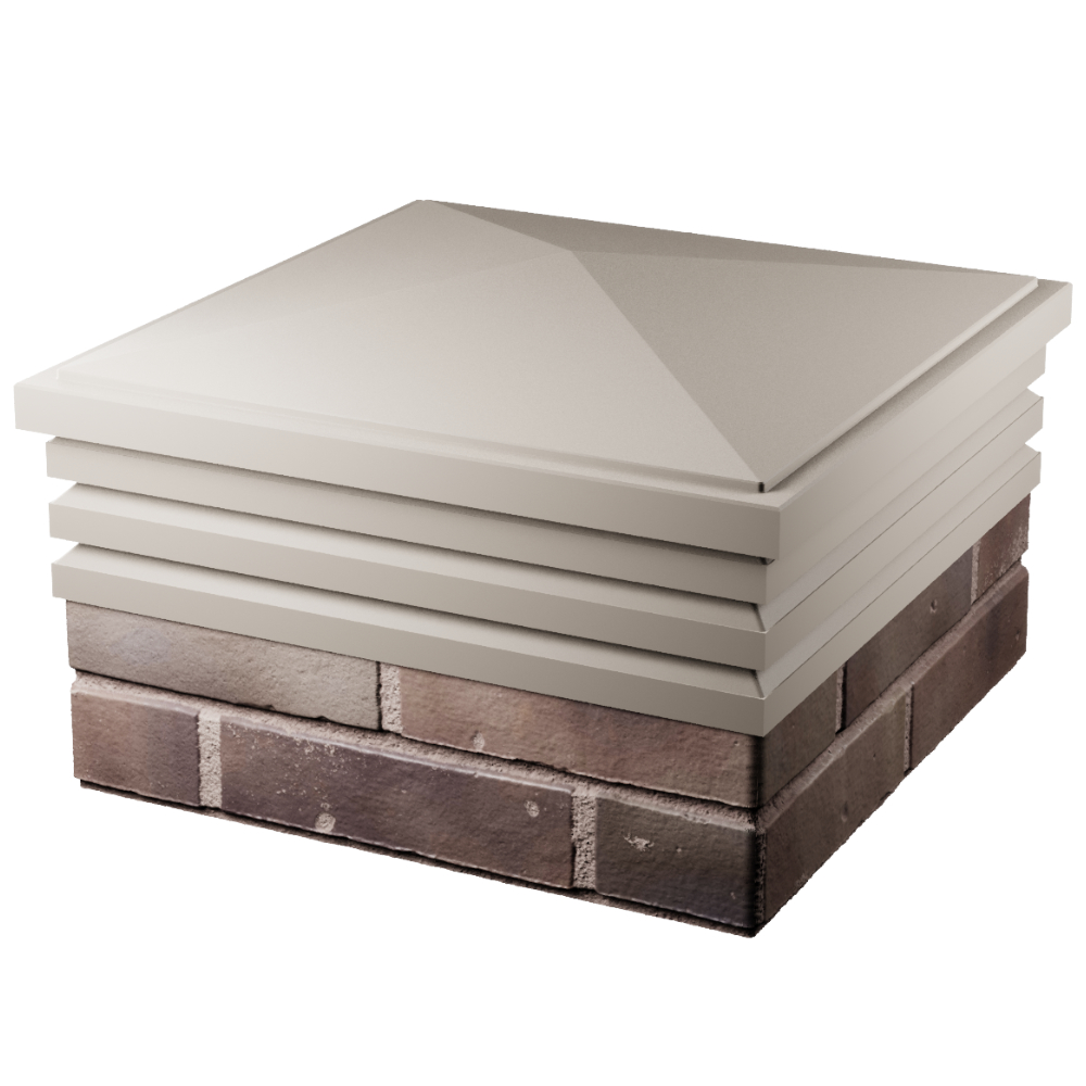 Колпак Zking Бона ХайТек Бежевый на столб 2х2 кирпича (513х513мм) в Саратове фото