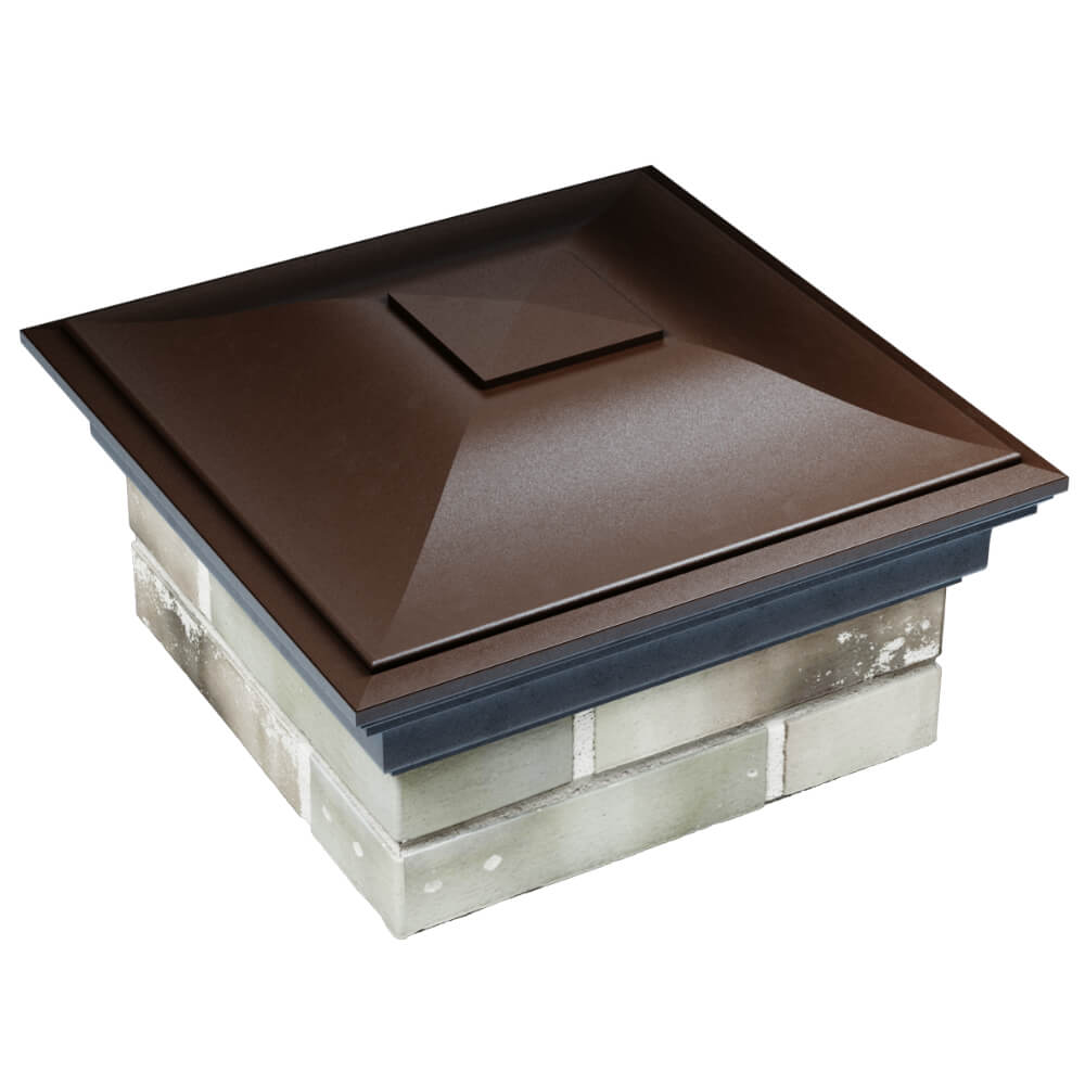 Колпак Zking Монблан Коричневый на столб 1.5х1.5 кирпича (385х385мм) в Саратове фото