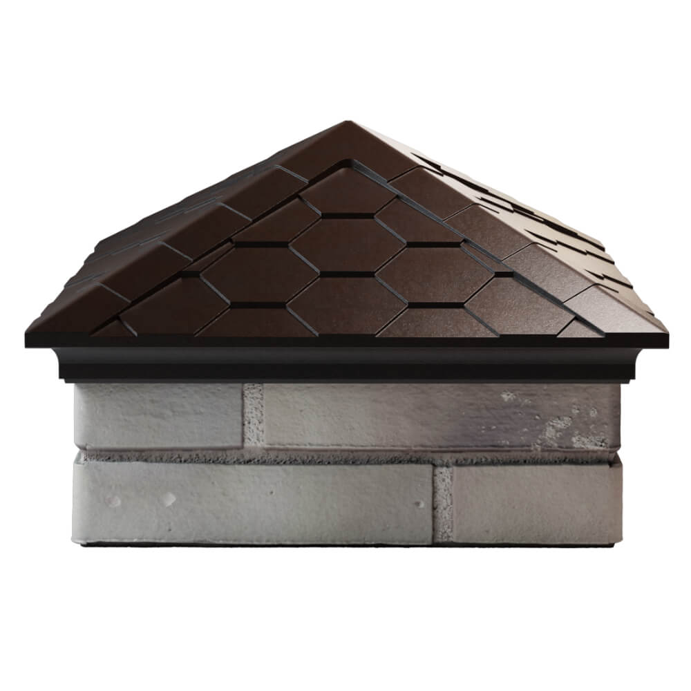 Колпак Zking Эверест Коричневый на столб 1.5х1.5 кирпича (390х390мм) Саратов фото