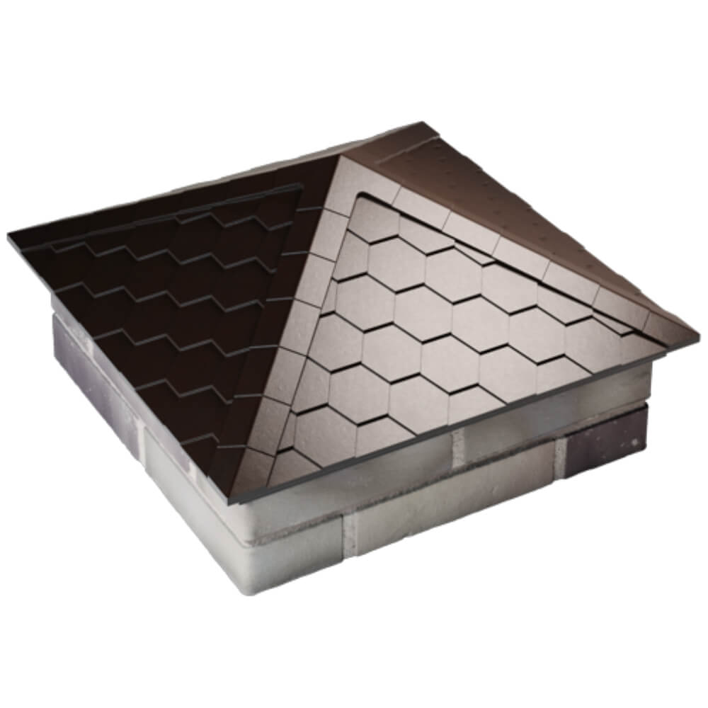 Колпак Zking Эверест Коричневый на столб 2х2 кирпича (535х535мм) Саратов фото