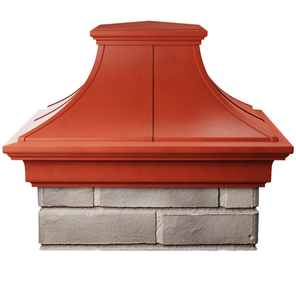 Колпак Zking Монблан Премиум Красный на столб 1.5х1.5 кирпича (385х385мм) Саратов фото