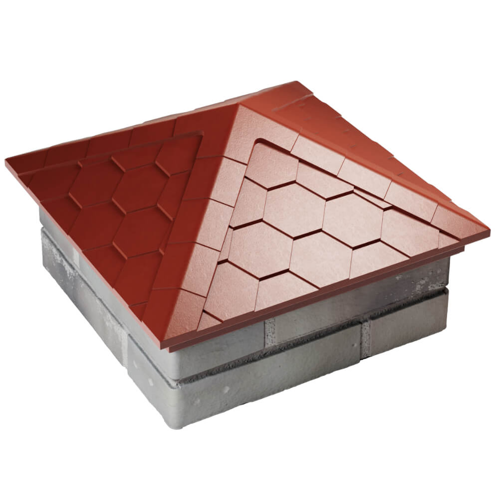Колпак Zking Эверест Красный на столб 1.5х1.5 кирпича (390х390мм) в Саратове фото