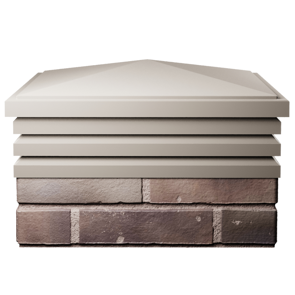 Колпак Zking Бона ХайТек Бежевый на столб 2х2 кирпича (513х513мм) Саратов фото