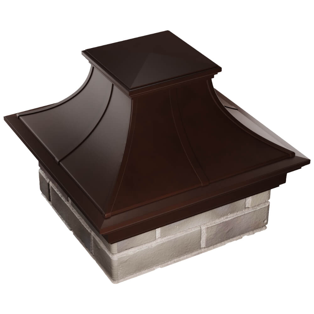 Колпак Zking Монблан Премиум Коричневый на столб 1.5х1.5 кирпича (385х385мм) в Саратове фото