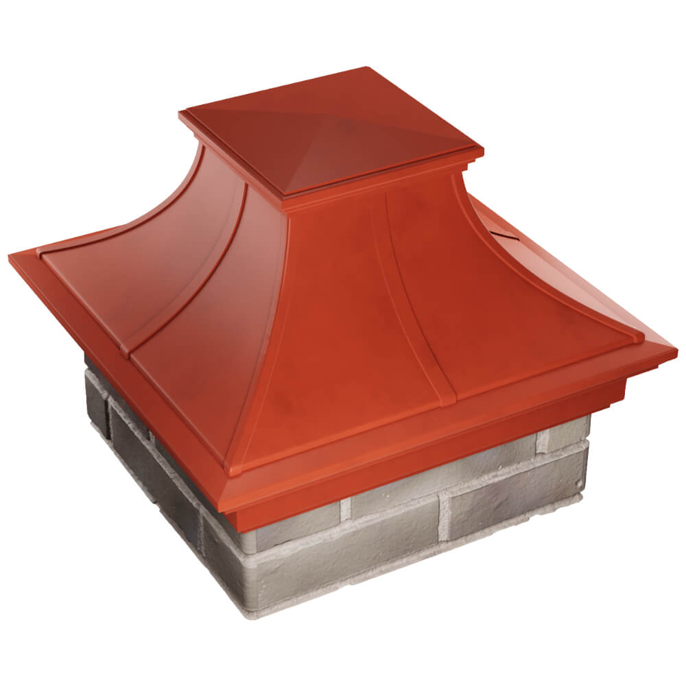 Колпак Zking Монблан Премиум Красный на столб 1.5х1.5 кирпича (385х385мм) в Саратове фото