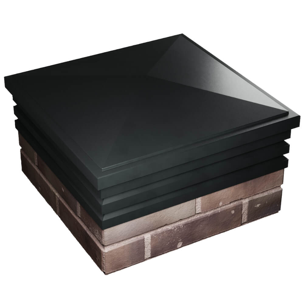 Колпак Zking Бона ХайТек Черный на столб 2х2 кирпича (513х513мм) в Саратове фото