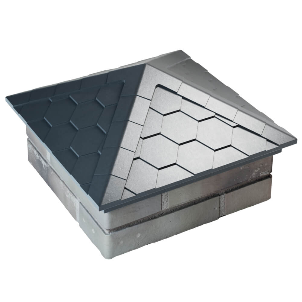 Колпак Zking Эверест Серый на столб 1.5х1.5 кирпича (390х390мм) в Саратове фото