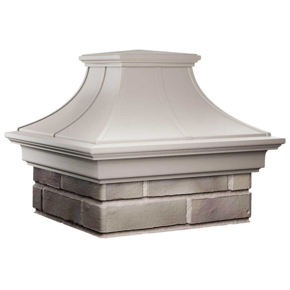 Колпак Zking Монблан Премиум Бежевый на столб 1.5х1.5 кирпича (385х385мм) в Саратове фото