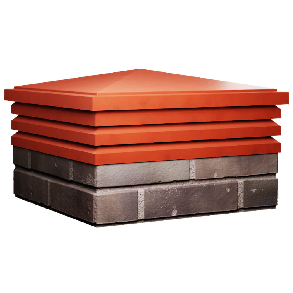 Колпак Zking Бона ХайТек Красный на столб 2х2 кирпича (513х513мм) в Саратове фото