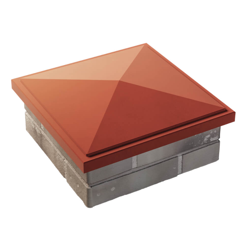 Колпак Zking БонаМоно Красный на столб 1.5х1.5 кирпича (385х385, 400х400мм) в Саратове фото