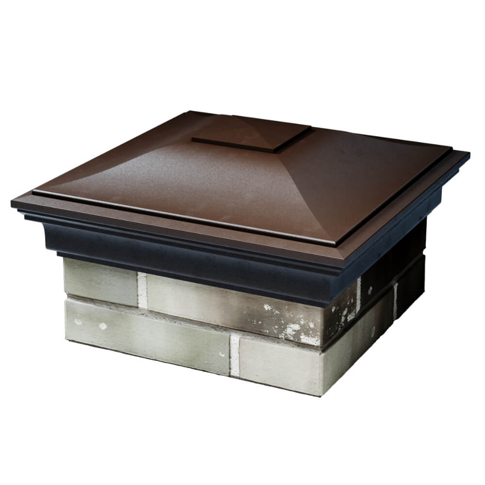 Колпак Zking Монблан Коричневый на столб 1.5х1.5 кирпича (385х385мм) в Саратове фото