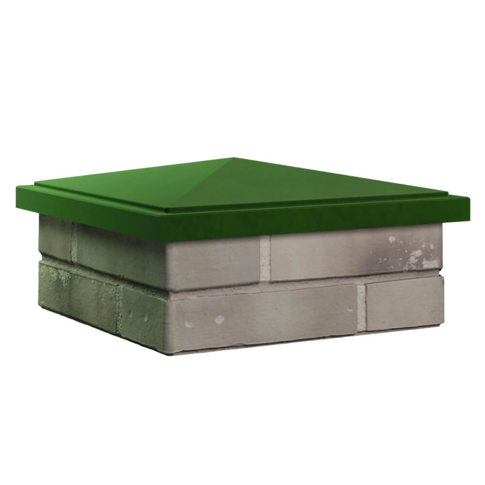 Колпак Zking БонаМоно Зеленый на столб 1.5х1.5 кирпича (385х385, 400х400мм) в Саратове фото