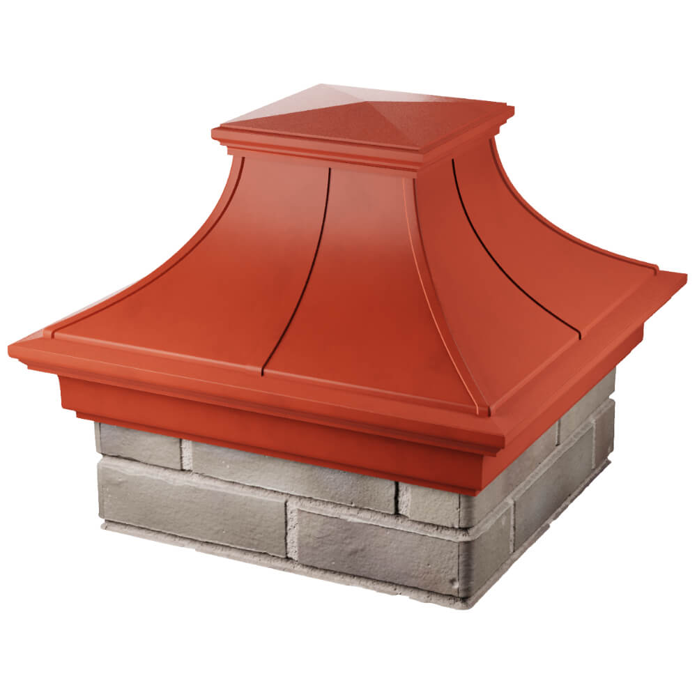 Колпак Zking Монблан Премиум Красный на столб 1.5х1.5 кирпича (385х385мм) в Саратове фото