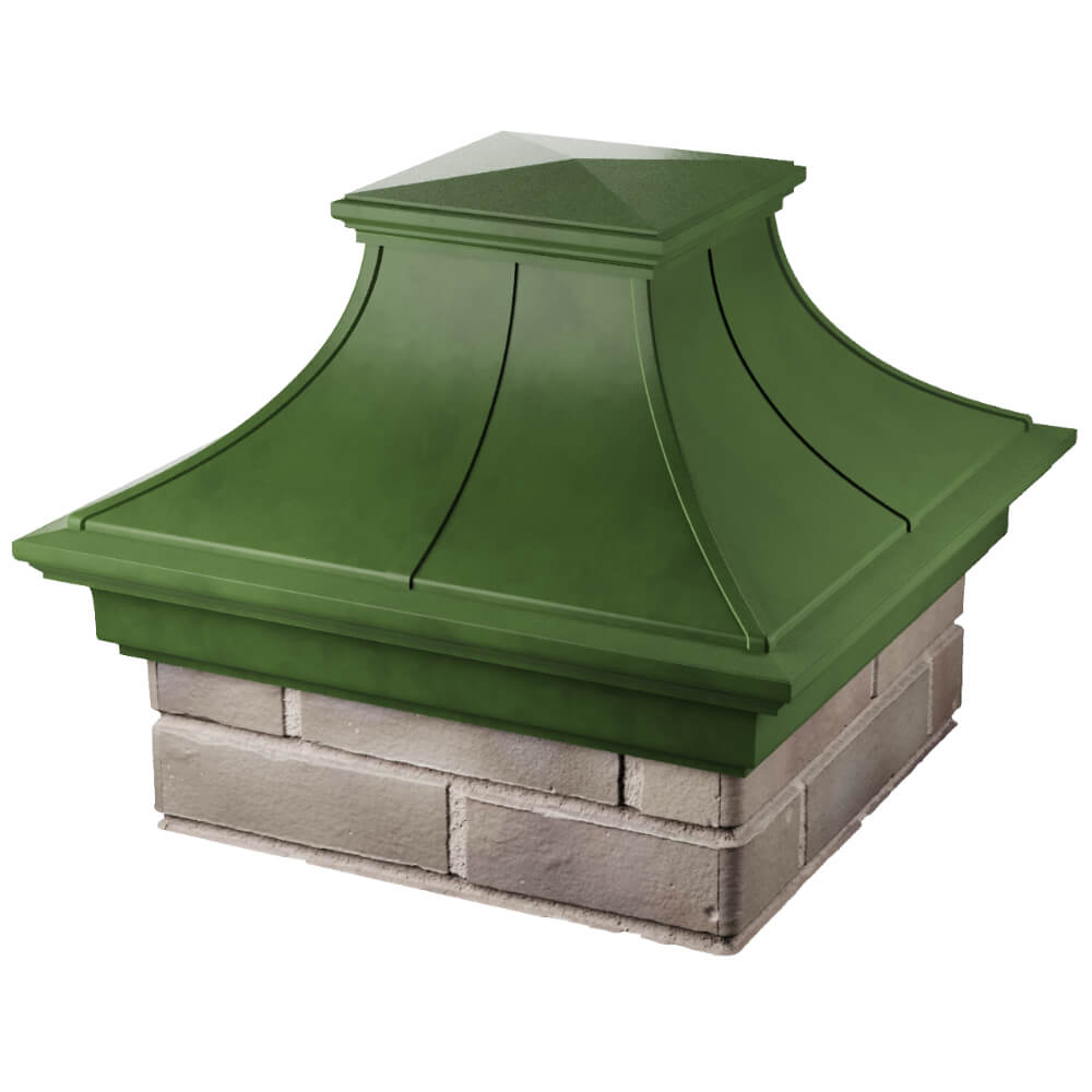 Колпак Zking Монблан Премиум Зеленый на столб 1.5х1.5 кирпича (385х385мм) в Саратове фото