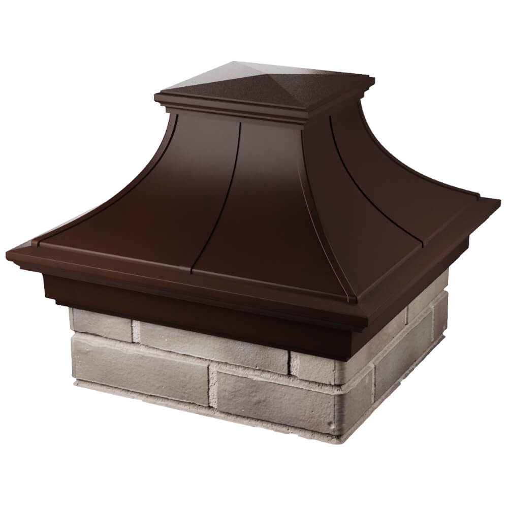 Колпак Zking Монблан Премиум Коричневый на столб 1.5х1.5 кирпича (385х385мм) в Саратове фото