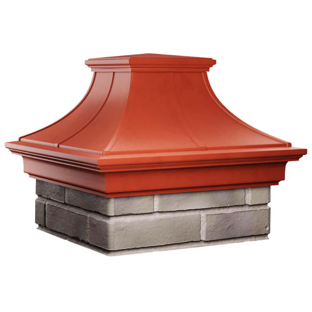 Колпак Zking Монблан Премиум Красный на столб 1.5х1.5 кирпича (385х385мм) в Саратове фото