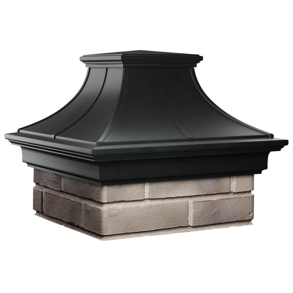 Колпак Zking Монблан Премиум Черный на столб 1.5х1.5 кирпича (385х385мм) в Саратове фото