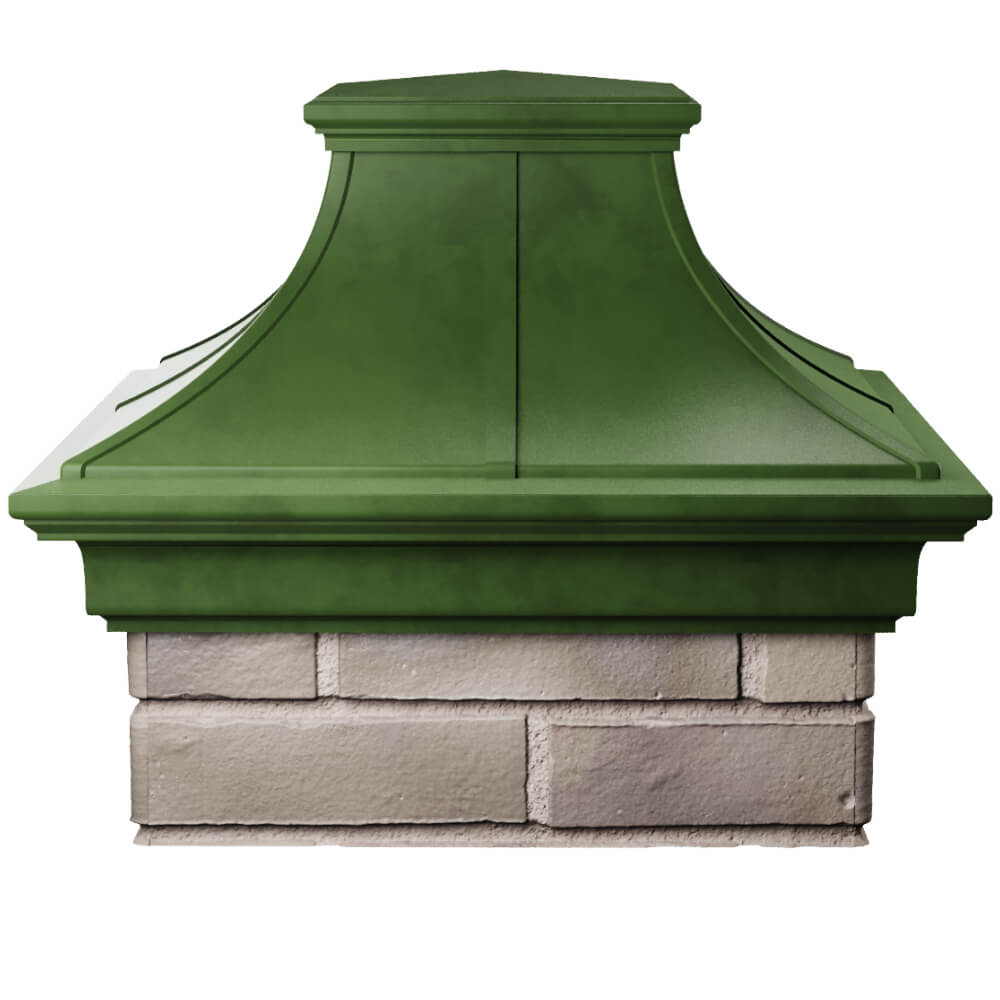 Колпак Zking Монблан Премиум Зеленый на столб 1.5х1.5 кирпича (385х385мм) Саратов фото