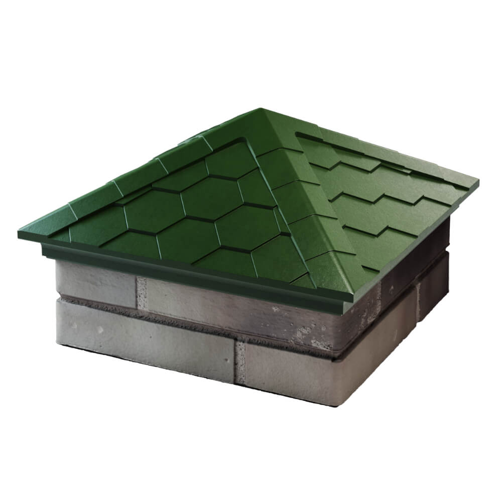 Колпак Zking Эверест Зеленый на столб 1.5х1.5 кирпича (390х390мм) в Саратове фото