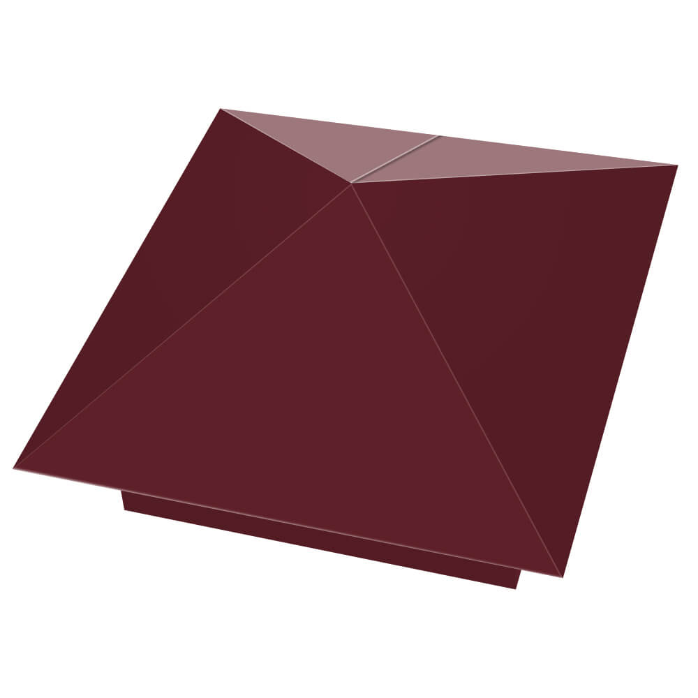 Колпак металлический 390х390мм RAL3005 Красное Вино заборный Саратов фото