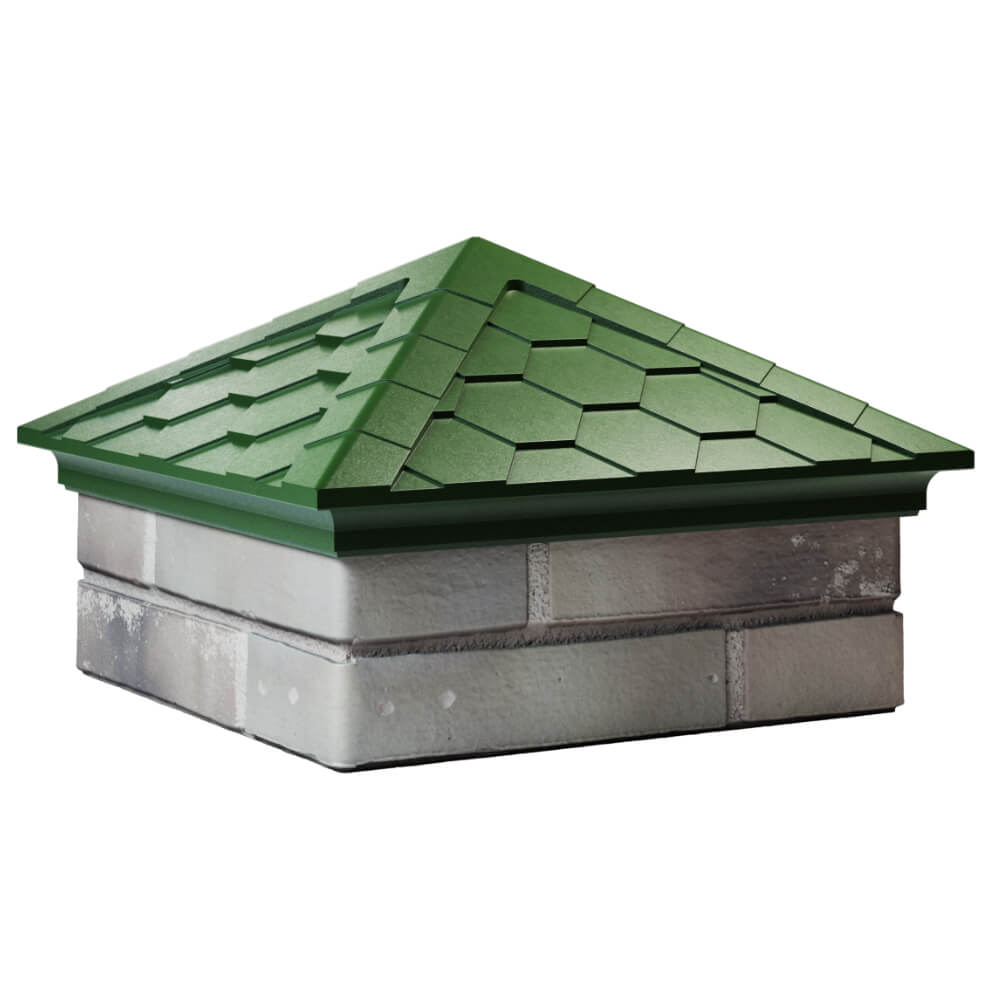 Колпак Zking Эверест Зеленый на столб 1.5х1.5 кирпича (390х390мм) в Саратове фото