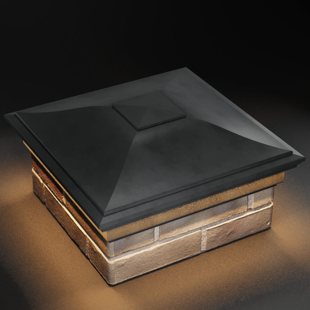 Колпак Zking Монблан Серый на столб 1.5х1.5 кирпича (385х385мм) с подсветкой