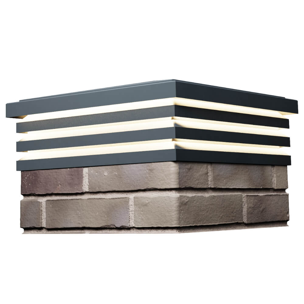 Колпак Zking Бона ХайТек Серый на столб 1.5х1.5 кирпича (385х385мм) с подсветкой в Саратове фото