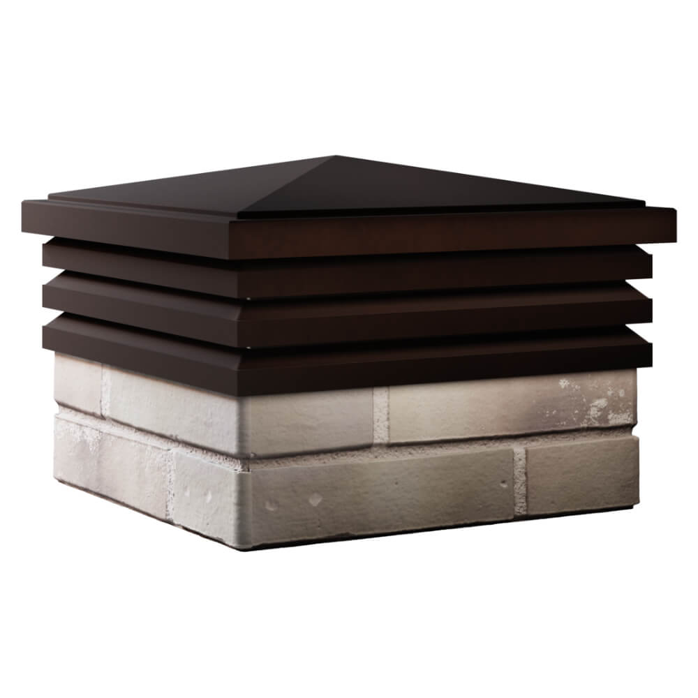 Колпак Zking Бона ХайТек Коричневый на столб 1.5х1.5 кирпича (385х385мм) в Саратове фото