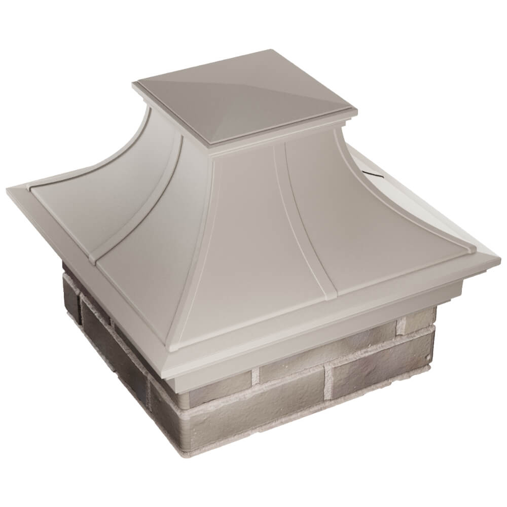 Колпак Zking Монблан Премиум Бежевый на столб 1.5х1.5 кирпича (385х385мм) в Саратове фото